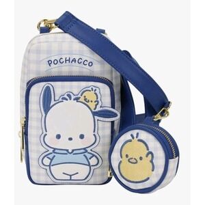 NEW Loungefly Sanrio Pochacco Gingham Crossbody Sling Bag with Coin Purse Spring
